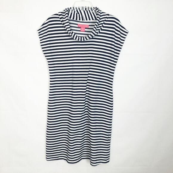 Csilla Somogyi Cowl Neck Striped Dress Size M - Picture 1 of 8